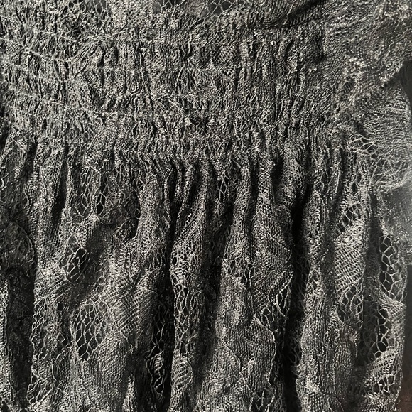 ZARA sz S black lace layer dress with slip - Picture 8 of 8